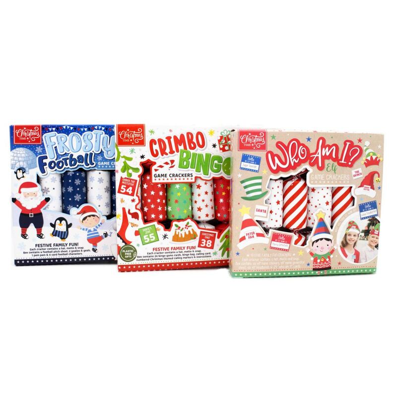 Christmas Cracker 12 x 6 Pack Family Game Crackers Mixed Case 3