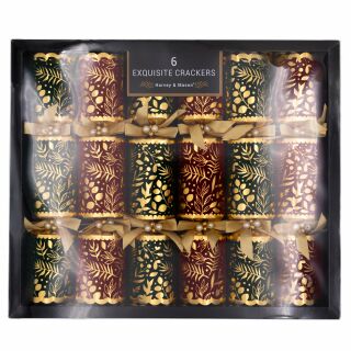 Harvey & Mason - 6 x 6 Large Exquisite Christmas Crackers - Red & Green